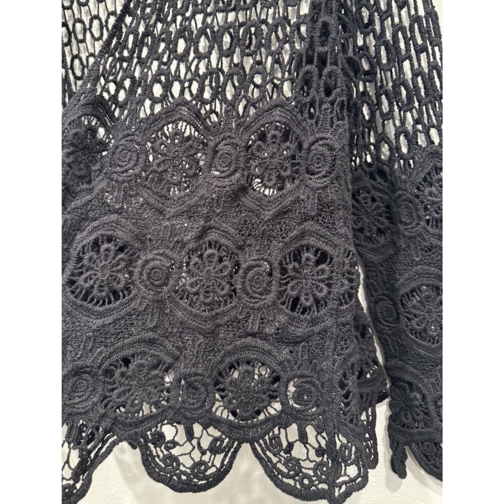 Forever 21 Black Crochet Cardigan Whimsigoth Boho Fairy Festival‎ Boho One Size - Picture 5 of 8